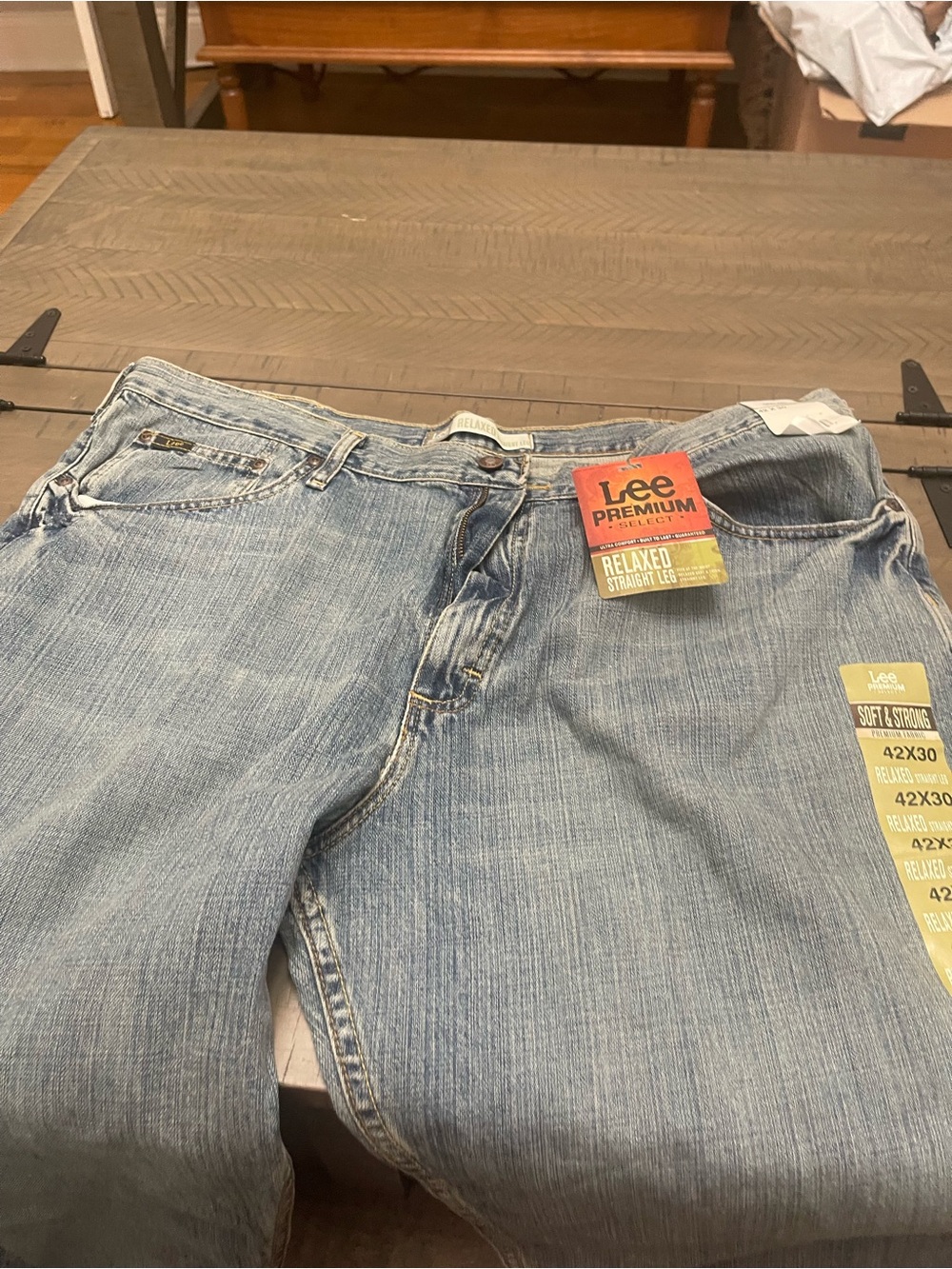 Lee Relaxed Straight Jeans in Light Wash Blue